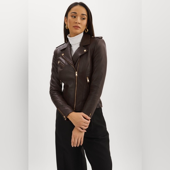 LAMARQUE ~ Mellie Moto Leather Biker Jacket - Picture 7 of 17